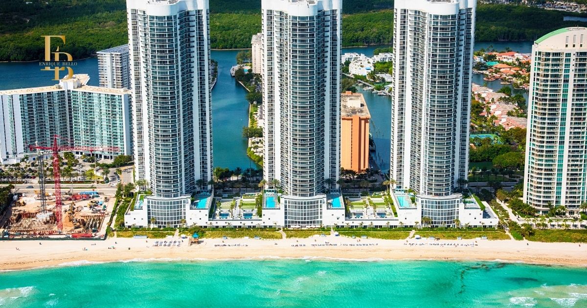 Sunny Isles Beach oceanfront condos known as Florida Riviera.